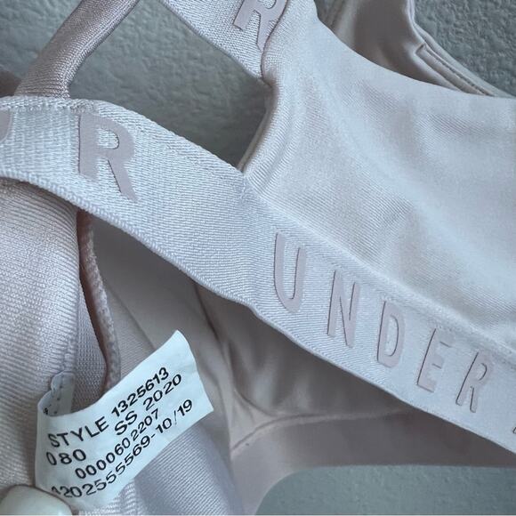Under Armour Light Pink Sports Bra Active Spellout Small - Picture 2 of 4